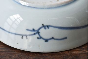 アンティーク雑貨　江戸期　古伊万里　染付蛸唐草　なます皿(和食器)2枚セット(2)