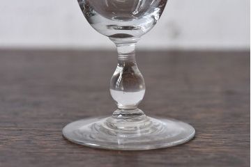 アンティーク雑貨　大正期　エナメル絵付け　リキュールグラス(酒器、ガラス盃)3個セット