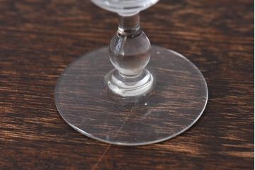 アンティーク雑貨　大正期　エナメル絵付け　リキュールグラス(酒器、ガラス盃)3個セット