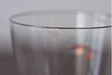 アンティーク雑貨　大正期　エナメル絵付け　リキュールグラス(酒器、ガラス盃)3個セット