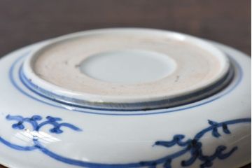アンティーク雑貨　江戸期　古伊万里　赤絵染付小皿(和食器)2枚セット(1)