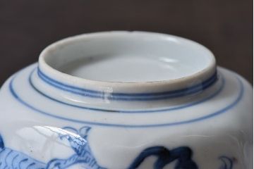 江戸期　古伊万里　色絵柘榴文　染付向付(和食器)2客セット(1)