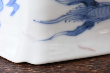 アンティーク雑貨　江戸期　古伊万里　色絵柘榴文　染付向付(和食器)2客セット(2)