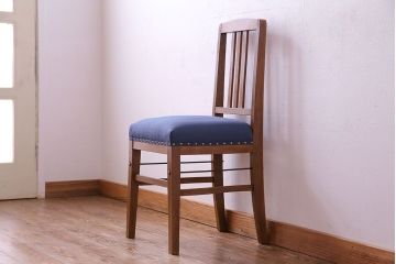 アンティーク家具　和製アンティーク　落ち着きのある色味のナラ材のチェア(椅子、ダイニングチェア)(1)
