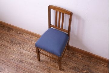 アンティーク家具　和製アンティーク　落ち着きのある色味のナラ材のチェア(椅子、ダイニングチェア)(1)