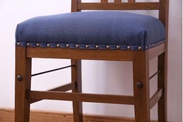 アンティーク家具　和製アンティーク　落ち着きのある色味のナラ材のチェア(椅子、ダイニングチェア)(1)