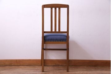 アンティーク家具　和製アンティーク　落ち着きのある色味のナラ材のチェア(椅子、ダイニングチェア)(1)