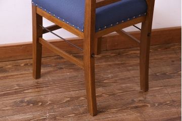 アンティーク家具　和製アンティーク　落ち着きのある色味のナラ材のチェア(椅子、ダイニングチェア)(1)