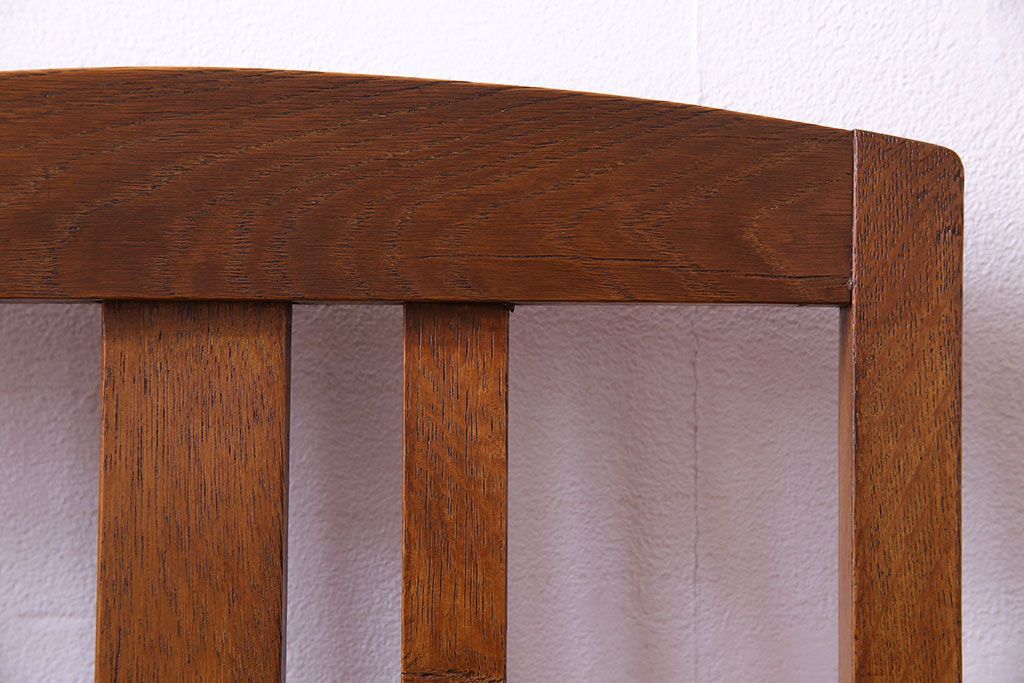 アンティーク家具　和製アンティーク　落ち着きのある色味のナラ材のチェア(椅子、ダイニングチェア)(2)