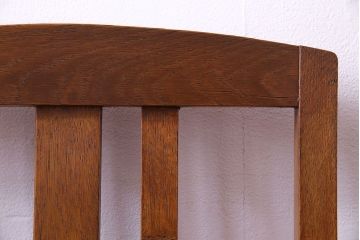 アンティーク家具　和製アンティーク　落ち着きのある色味のナラ材のチェア(椅子、ダイニングチェア)(2)