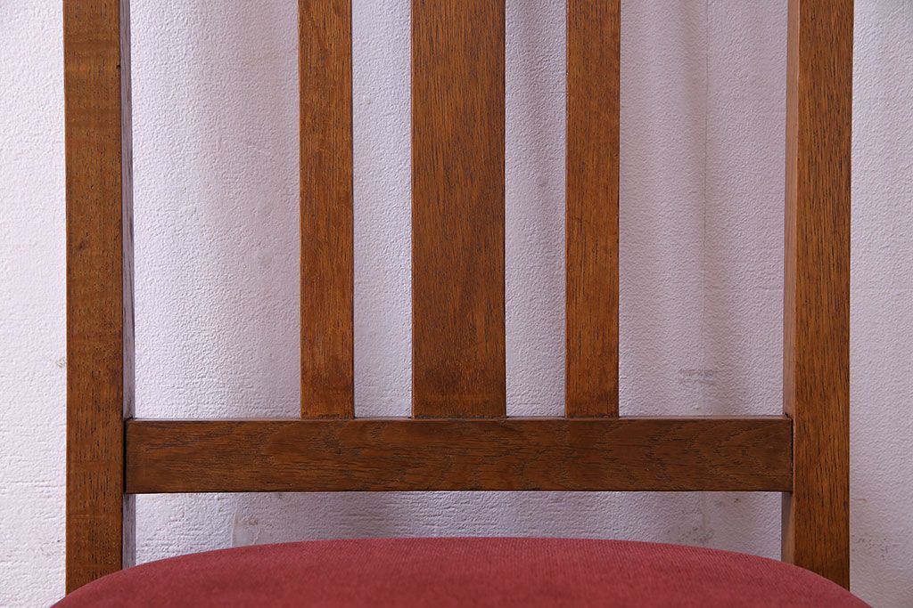 アンティーク家具　和製アンティーク　落ち着きのある色味のナラ材のチェア(椅子、ダイニングチェア)(2)