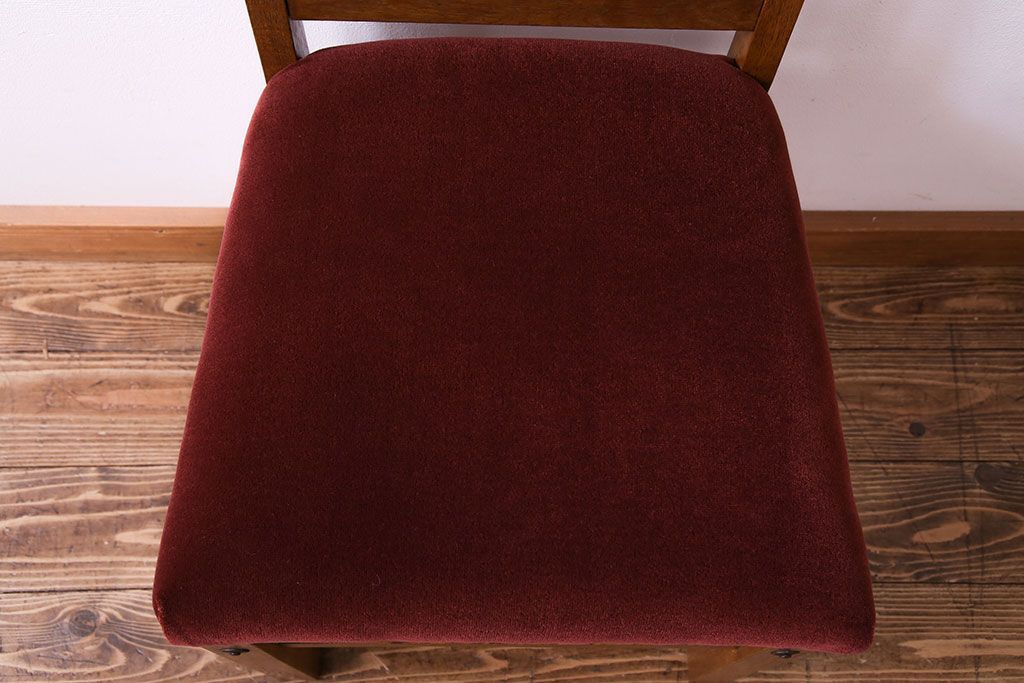 アンティーク家具　和製アンティーク　落ち着きのある色味のナラ材のチェア(椅子、ダイニングチェア)(2)