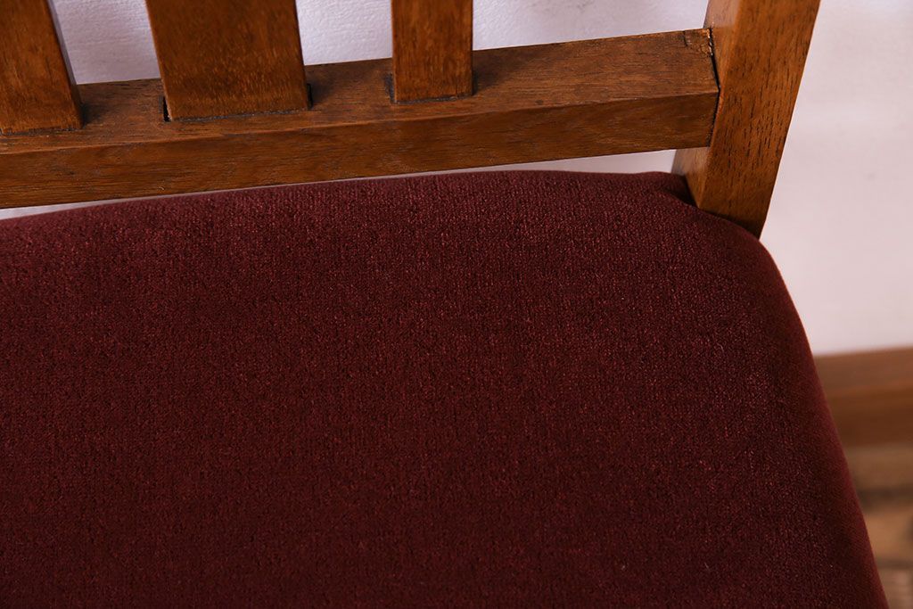 アンティーク家具　和製アンティーク　落ち着きのある色味のナラ材のチェア(椅子、ダイニングチェア)(2)