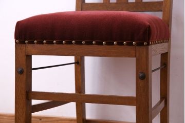 アンティーク家具　和製アンティーク　落ち着きのある色味のナラ材のチェア(椅子、ダイニングチェア)(2)