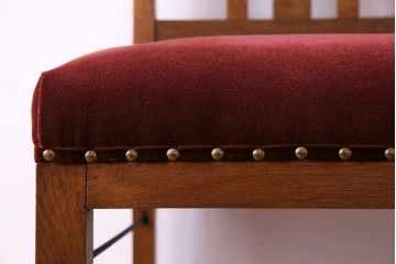 アンティーク家具　和製アンティーク　落ち着きのある色味のナラ材のチェア(椅子、ダイニングチェア)(2)