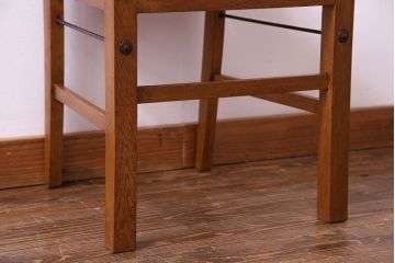 アンティーク家具　和製アンティーク　落ち着きのある色味のナラ材のチェア(椅子、ダイニングチェア)(2)