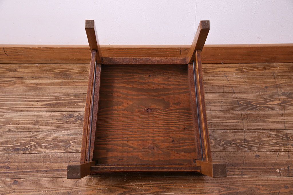 アンティーク家具　和製アンティーク　落ち着きのある色味のナラ材のチェア(椅子、ダイニングチェア)(2)