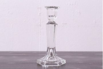 アンティーク雑貨　イギリスビンテージ　シンプルなデザインのガラス製キャンドルスタンド(ろうそく立て)(1)