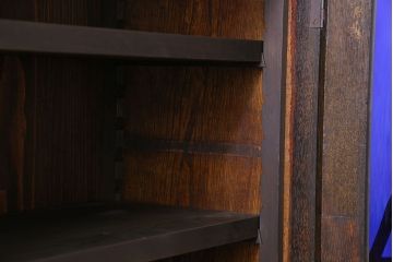 アンティーク家具　大正ロマン!存在感のある色ガラスブックケース(本箱、本棚、キャビネット)