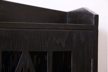 アンティーク家具　大正ロマン!存在感のある色ガラスブックケース(本箱、本棚、キャビネット)