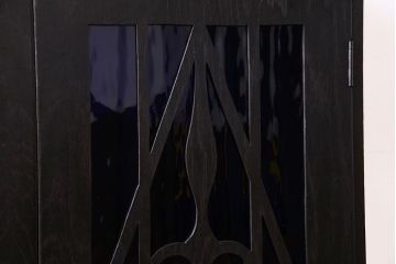 アンティーク家具　大正ロマン!存在感のある色ガラスブックケース(本箱、本棚、キャビネット)