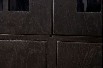 アンティーク家具　大正ロマン!存在感のある色ガラスブックケース(本箱、本棚、キャビネット)