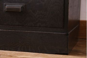 アンティーク家具　大正ロマン!存在感のある色ガラスブックケース(本箱、本棚、キャビネット)