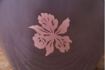 アンティーク雑貨　ノリタケ・則武(日陶)　減紫色　上品な花柄が魅力の火鉢(手あぶり、鉢カバー、傘立て)