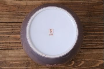 アンティーク雑貨　ノリタケ・則武(日陶)　減紫色　上品な花柄が魅力の火鉢(手あぶり、鉢カバー、傘立て)