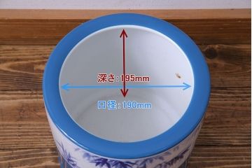 アンティーク雑貨　ノリタケ・則武(日陶) 　風情ある竹モチーフの火鉢(手あぶり、鉢カバー、傘立て)