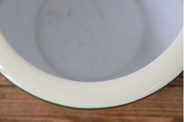 アンティーク雑貨　オールドノリタケ・則武(日陶) 緑地　白菊文様　バイカラーがおしゃれな壱型火鉢(手あぶり、鉢カバー、傘立て)