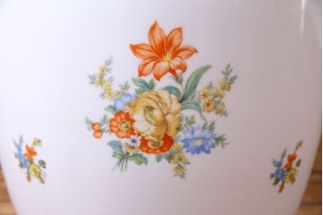 アンティーク雑貨　オールドノリタケ(日陶)　色絵　草花　上品な雰囲気漂う壱型火鉢(手あぶり、鉢カバー、傘立て)(1)