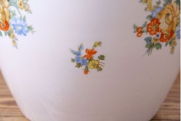 アンティーク雑貨　オールドノリタケ(日陶)　色絵　草花　上品な雰囲気漂う壱型火鉢(手あぶり、鉢カバー、傘立て)(1)
