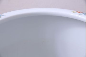 アンティーク雑貨　オールドノリタケ(日陶)　色絵　草花　上品な雰囲気漂う壱型火鉢(手あぶり、鉢カバー、傘立て)(2)