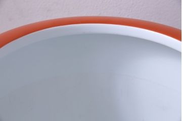 アンティーク雑貨　ノリタケ(日陶)　鮮やかな朱色が見事な壱型火鉢(手あぶり、鉢カバー、傘立て)(1)