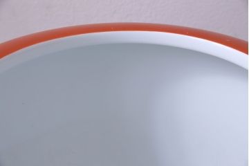 アンティーク雑貨　ノリタケ(日陶)　鮮やかな朱色が見事な壱型火鉢(手あぶり、鉢カバー、傘立て)(2)