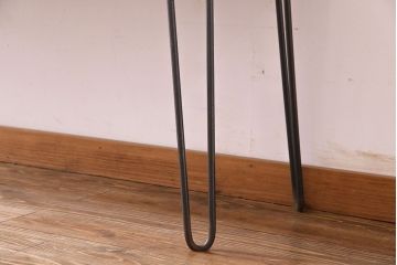 アンティーク家具　和製アンティーク　古材の質感が味わい深い鉄脚テーブル(作業台、アイアンテーブル、ディスプレイ台、飾り台)(R-027767)