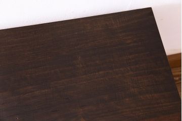 アンティーク家具　和製アンティーク　古材の質感が味わい深い鉄脚のローテーブル(作業台、アイアンテーブル)(1)