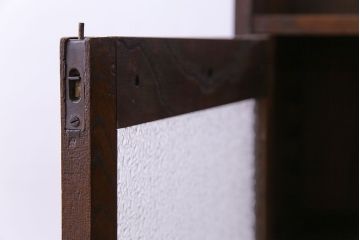 アンティーク家具　大正ロマン　人気のダイヤガラス!象嵌の入ったブックケース(本棚、本箱、キャビネット)
