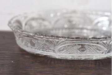 アンティーク雑貨　プレスガラス　昭和レトロ　アンティークの小皿　2枚セット