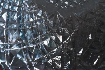 アンティーク雑貨　昭和レトロ　淡いブルーの爽やかなガラス深皿(大皿、鉢)
