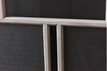 ペイント家具　色ガラス入り　ナチュラルな雰囲気漂うガラス戸(引き戸、建具)2枚セット