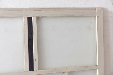 ペイント家具　色ガラス入り　ナチュラルな雰囲気漂うガラス戸(引き戸、建具)2枚セット