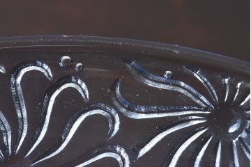 アンティーク雑貨　昭和レトロ　マーガレットのような模様が愛らしいプレスガラス皿(和食器)6枚セット