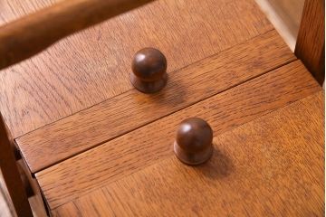 アンティーク雑貨　ビンテージ　松本民芸家具　絶版品!希少な脚付きソーイングボックス(針箱、裁縫箱)