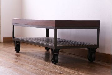 中古　大人な魅力のインダストリアル系トロッコテーブル(センターテーブル、ローテーブル)