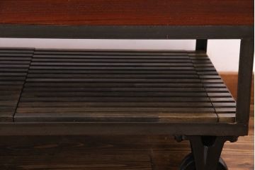 中古　大人な魅力のインダストリアル系トロッコテーブル(センターテーブル、ローテーブル)