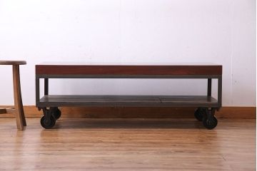 中古　大人な魅力のインダストリアル系トロッコテーブル(センターテーブル、ローテーブル)