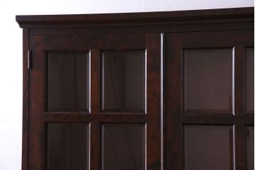 中古　美品　北海道民芸家具　落ち着いた色味のブックケース(本箱、収納棚、戸棚)(定価41万円)(2)