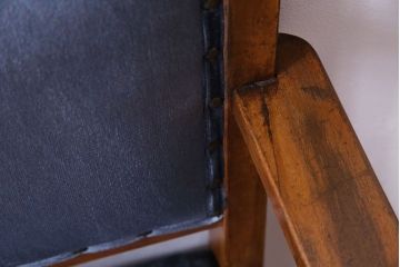 レトロ家具　昭和レトロ　古い木の質感が趣き深いチャーチチェア(椅子、アームチェア)(1)